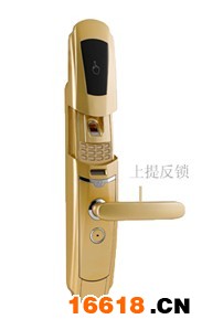 指纹感应锁上提把手
