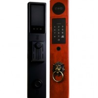 进口原木精雕智能锁