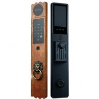 进口原木精雕智能锁